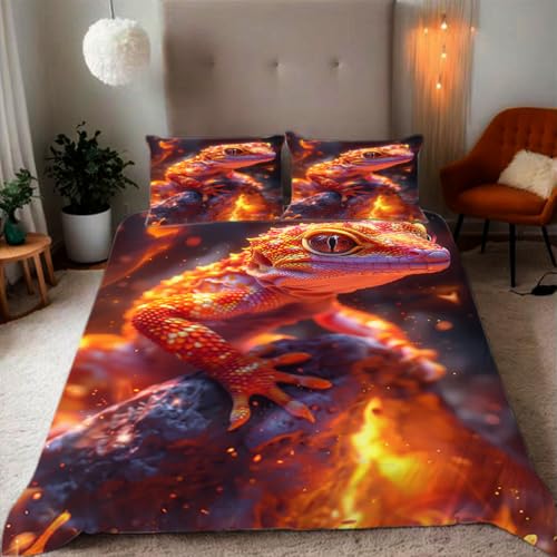 Zbeiba Bettwäsche 155x220 Tier Eidechse Muster 3D Drucke geeignet für Teenager Kinder Bettwäsche-Set Mikrofaser Bettbezug Mit Reißverschluss Und 2 Kissenbezug(155x220+2 * 50x75,#3 Zbeiba Bettwäsche 155x220 Tier Eidechse Muster 3D Drucke geeignet für Teenager Kinder Bettwäsche-Set Mikrofaser Bettbezug Mit Reißverschluss Und 2 Kissenbezug(155x220+2 * 50x75,#3 von Zbeiba