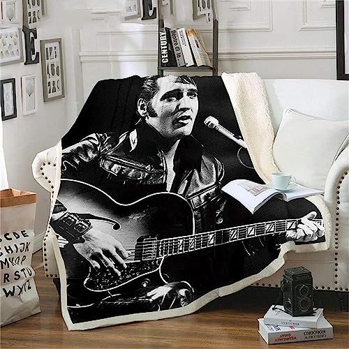 Zbeiba Flauschige Decke Kuscheldecken Couchdecke,Doppelseitiger Flanell Decke Geeignet für Rock 'n' Roll Fans,Super Weiche Schlafdecke（#7,180x220cm） von Zbeiba