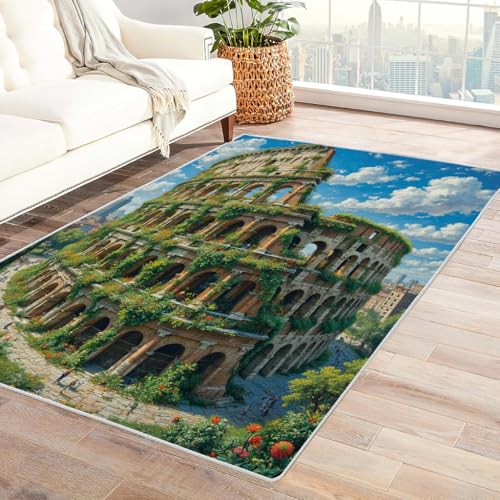 Zbeiba Teppich 100x160 cm, Antike römische Architektur 3D Muster, Wohnzimmer Teppich,Weicher Kurzflor Teppiche für Schlafzimmer, Kinderzimmer, Flur, Antirutsch, Waschbarer,Heimdekoration Zbeiba Teppich 100x160 cm, Antike römische Architektur 3D Muster, Wohnzimmer Teppich,Weicher Kurzflor Teppiche für Schlafzimmer, Kinderzimmer, Flur, Antirutsch, Waschbarer,Heimdekoration von Zbeiba