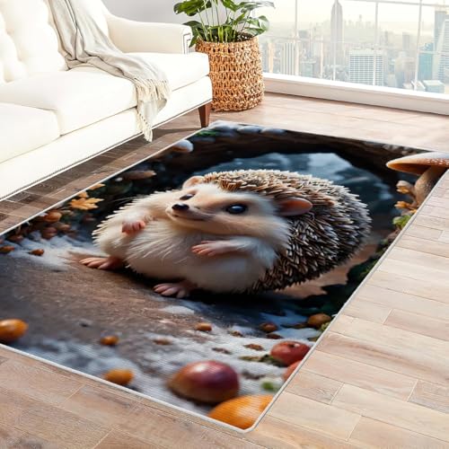 Zbeiba Teppich 100x160 cm, Cartoon-Igel 3D Muster, Wohnzimmer Teppich,Weicher Kurzflor Teppiche für Schlafzimmer, Kinderzimmer, Flur, Antirutsch, Waschbarer,Heimdekoration Zbeiba Teppich 100x160 cm, Cartoon-Igel 3D Muster, Wohnzimmer Teppich,Weicher Kurzflor Teppiche für Schlafzimmer, Kinderzimmer, Flur, Antirutsch, Waschbarer,Heimdekoration von Zbeiba