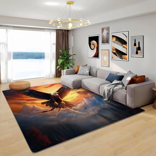 Zbeiba Teppich 100x160 cm, EIN Adler fliegt durch den Himmel 3D Muster, Wohnzimmer Teppich,Weicher Kurzflor Teppiche für Schlafzimmer, Kinderzimmer, Flur, Antirutsch, Waschbarer,Heimdekoration Zbeiba Teppich 100x160 cm, EIN Adler fliegt durch den Himmel 3D Muster, Wohnzimmer Teppich,Weicher Kurzflor Teppiche für Schlafzimmer, Kinderzimmer, Flur, Antirutsch, Waschbarer,Heimdekoration von Zbeiba