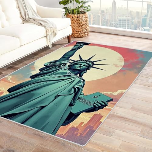 Zbeiba Teppich 100x160 cm, Freiheitsstatue 3D Muster, Wohnzimmer Teppich,Weicher Kurzflor Teppiche für Schlafzimmer, Kinderzimmer, Flur, Antirutsch, Waschbarer,Heimdekoration Zbeiba Teppich 100x160 cm, Freiheitsstatue 3D Muster, Wohnzimmer Teppich,Weicher Kurzflor Teppiche für Schlafzimmer, Kinderzimmer, Flur, Antirutsch, Waschbarer,Heimdekoration von Zbeiba