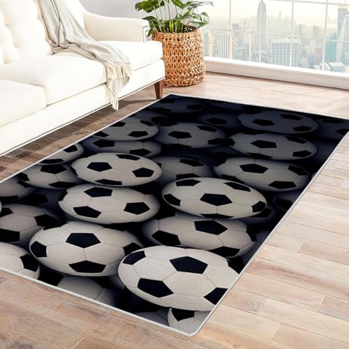 Zbeiba Teppich 100x160 cm, Fußball 3D Muster, Wohnzimmer Teppich,Weicher Kurzflor Teppiche für Schlafzimmer, Kinderzimmer, Flur, Antirutsch, Waschbarer,Heimdekoration Zbeiba Teppich 100x160 cm, Fußball 3D Muster, Wohnzimmer Teppich,Weicher Kurzflor Teppiche für Schlafzimmer, Kinderzimmer, Flur, Antirutsch, Waschbarer,Heimdekoration von Zbeiba