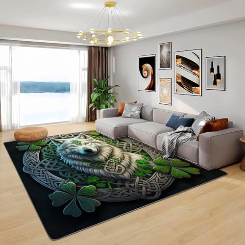 Zbeiba Teppich 100x160 cm, Wildtier Wolf 3D Muster, Wohnzimmer Teppich,Weicher Kurzflor Teppiche für Schlafzimmer, Kinderzimmer, Flur, Antirutsch, Waschbarer,Heimdekoration Zbeiba Teppich 100x160 cm, Wildtier Wolf 3D Muster, Wohnzimmer Teppich,Weicher Kurzflor Teppiche für Schlafzimmer, Kinderzimmer, Flur, Antirutsch, Waschbarer,Heimdekoration von Zbeiba