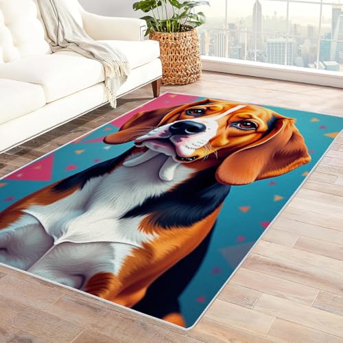 Zbeiba Teppich 50x80 cm, Cartoon-Hund 3D Muster, Wohnzimmer Teppich,Weicher Kurzflor Teppiche für Schlafzimmer, Kinderzimmer, Flur, Antirutsch, Waschbarer,Heimdekoration von Zbeiba