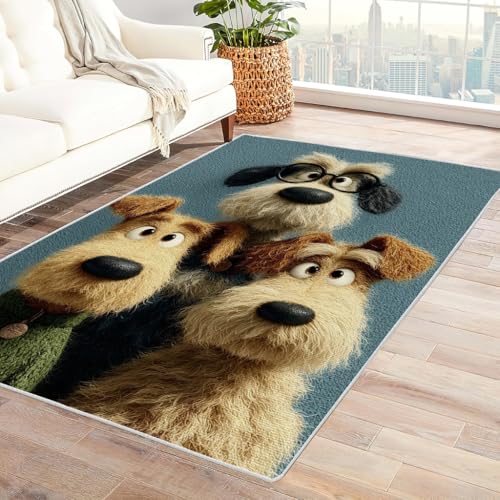 Zbeiba Teppich 50x80 cm, Cartoon-Hundewelpe 3D Muster, Wohnzimmer Teppich,Weicher Kurzflor Teppiche für Schlafzimmer, Kinderzimmer, Flur, Antirutsch, Waschbarer,Heimdekoration von Zbeiba
