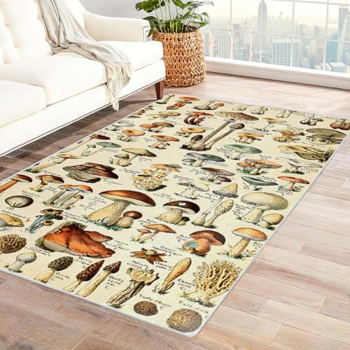 Zbeiba Teppich 50x80 cm, Cartoon-Pilz 3D Muster, Wohnzimmer Teppich,Weicher Kurzflor Teppiche für Schlafzimmer, Kinderzimmer, Flur, Antirutsch, Waschbarer,Heimdekoration von Zbeiba