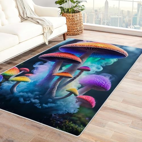 Zbeiba Teppich 50x80 cm, Fantasiepilz 3D Muster, Wohnzimmer Teppich,Weicher Kurzflor Teppiche für Schlafzimmer, Kinderzimmer, Flur, Antirutsch, Waschbarer,Heimdekoration Zbeiba Teppich 50x80 cm, Fantasiepilz 3D Muster, Wohnzimmer Teppich,Weicher Kurzflor Teppiche für Schlafzimmer, Kinderzimmer, Flur, Antirutsch, Waschbarer,Heimdekoration von Zbeiba
