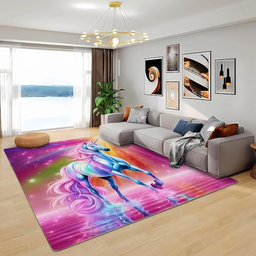 Zbeiba Teppich 50x80 cm, Fliegendes Fantasie-Sternenhimmeltier 3D Muster, Wohnzimmer Teppich,Weicher Kurzflor Teppiche für Schlafzimmer, Kinderzimmer, Flur, Antirutsch, Waschbarer,Heimdekoration von Zbeiba