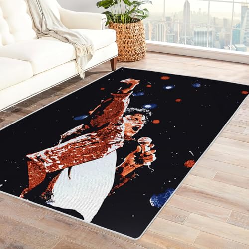 Zbeiba Teppich 50x80 cm, Sänger 3D Muster, Wohnzimmer Teppich,Weicher Kurzflor Teppiche für Schlafzimmer, Kinderzimmer, Flur, Antirutsch, Waschbarer,Heimdekoration von Zbeiba