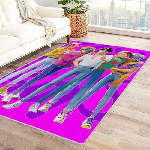 Zbeiba Teppich 50x80 cm, Tanzende Boyband 3D Muster, Wohnzimmer Teppich,Weicher Kurzflor Teppiche für Schlafzimmer, Kinderzimmer, Flur, Antirutsch, Waschbarer,Heimdekoration von Zbeiba