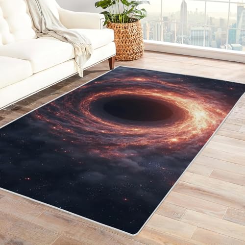 Zbeiba Teppich 50x80 cm, Techno-Schwarzes Loch 3D Muster, Wohnzimmer Teppich,Weicher Kurzflor Teppiche für Schlafzimmer, Kinderzimmer, Flur, Antirutsch, Waschbarer,Heimdekoration von Zbeiba