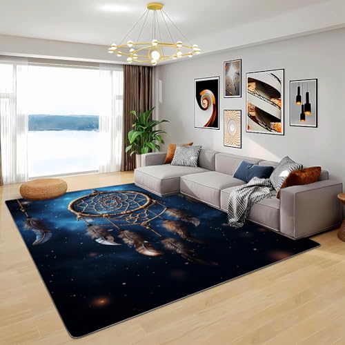 Zbeiba Teppich 50x80 cm, Traumfänger 3D Muster, Wohnzimmer Teppich,Weicher Kurzflor Teppiche für Schlafzimmer, Kinderzimmer, Flur, Antirutsch, Waschbarer,Heimdekoration von Zbeiba