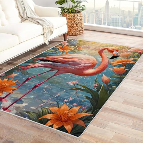 Zbeiba Teppich 60x90 cm, Flamingos 3D Muster, Wohnzimmer Teppich,Weicher Kurzflor Teppiche für Schlafzimmer, Kinderzimmer, Flur, Antirutsch, Waschbarer,Heimdekoration Zbeiba Teppich 60x90 cm, Flamingos 3D Muster, Wohnzimmer Teppich,Weicher Kurzflor Teppiche für Schlafzimmer, Kinderzimmer, Flur, Antirutsch, Waschbarer,Heimdekoration von Zbeiba
