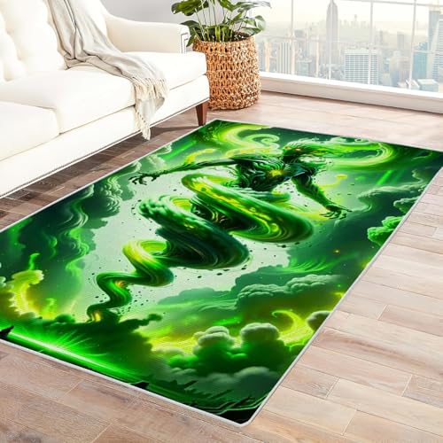 Zbeiba Teppich 60x90 cm, Grünes Monster 3D Muster, Wohnzimmer Teppich,Weicher Kurzflor Teppiche für Schlafzimmer, Kinderzimmer, Flur, Antirutsch, Waschbarer,Heimdekoration Zbeiba Teppich 60x90 cm, Grünes Monster 3D Muster, Wohnzimmer Teppich,Weicher Kurzflor Teppiche für Schlafzimmer, Kinderzimmer, Flur, Antirutsch, Waschbarer,Heimdekoration von Zbeiba