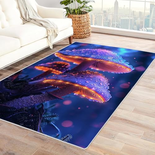 Zbeiba Teppich 60x90 cm, Leuchtender Pilz 3D Muster, Wohnzimmer Teppich,Weicher Kurzflor Teppiche für Schlafzimmer, Kinderzimmer, Flur, Antirutsch, Waschbarer,Heimdekoration Zbeiba Teppich 60x90 cm, Leuchtender Pilz 3D Muster, Wohnzimmer Teppich,Weicher Kurzflor Teppiche für Schlafzimmer, Kinderzimmer, Flur, Antirutsch, Waschbarer,Heimdekoration von Zbeiba