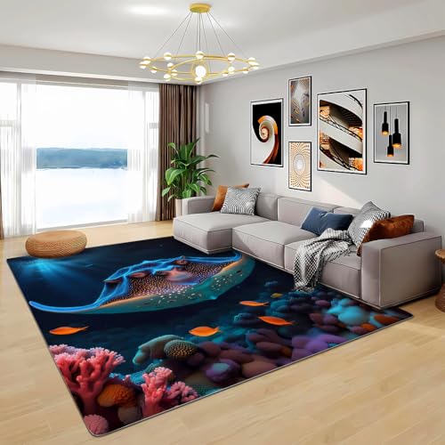 Zbeiba Teppich 60x90 cm, Meereslebewesen unter Wasser 3D Muster, Wohnzimmer Teppich,Weicher Kurzflor Teppiche für Schlafzimmer, Kinderzimmer, Flur, Antirutsch, Waschbarer,Heimdekoration Zbeiba Teppich 60x90 cm, Meereslebewesen unter Wasser 3D Muster, Wohnzimmer Teppich,Weicher Kurzflor Teppiche für Schlafzimmer, Kinderzimmer, Flur, Antirutsch, Waschbarer,Heimdekoration von Zbeiba