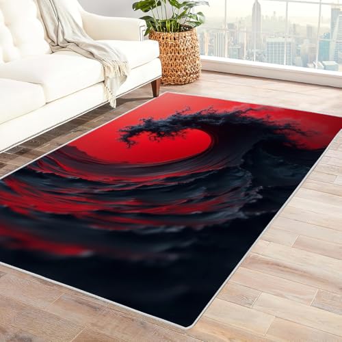 Zbeiba Teppich 60x90 cm, Meereswellen 3D Muster, Wohnzimmer Teppich,Weicher Kurzflor Teppiche für Schlafzimmer, Kinderzimmer, Flur, Antirutsch, Waschbarer,Heimdekoration Zbeiba Teppich 60x90 cm, Meereswellen 3D Muster, Wohnzimmer Teppich,Weicher Kurzflor Teppiche für Schlafzimmer, Kinderzimmer, Flur, Antirutsch, Waschbarer,Heimdekoration von Zbeiba