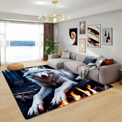 Zbeiba Teppich 60x90 cm, Prismatische Bestie Wolf 3D Muster, Wohnzimmer Teppich,Weicher Kurzflor Teppiche für Schlafzimmer, Kinderzimmer, Flur, Antirutsch, Waschbarer,Heimdekoration Zbeiba Teppich 60x90 cm, Prismatische Bestie Wolf 3D Muster, Wohnzimmer Teppich,Weicher Kurzflor Teppiche für Schlafzimmer, Kinderzimmer, Flur, Antirutsch, Waschbarer,Heimdekoration von Zbeiba