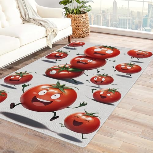 Zbeiba Teppich 60x90 cm, Tomate 3D Muster, Wohnzimmer Teppich,Weicher Kurzflor Teppiche für Schlafzimmer, Kinderzimmer, Flur, Antirutsch, Waschbarer,Heimdekoration Zbeiba Teppich 60x90 cm, Tomate 3D Muster, Wohnzimmer Teppich,Weicher Kurzflor Teppiche für Schlafzimmer, Kinderzimmer, Flur, Antirutsch, Waschbarer,Heimdekoration von Zbeiba