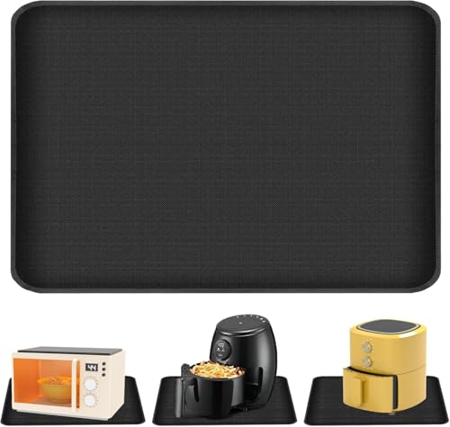 Feuerfeste Unterlage 60x80cm Hitzebeständige Matte für Airfryer Heißluftfritteuse Kaffeemaschine, Rutschfeste Silikonmatte mit Glasfaser Schutz für Küchenarbeitsplatte Backofen Grill von Zbozzba