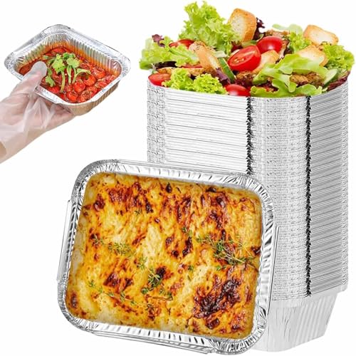 125 Stück Aluschalen Grill, 17x13x5cm Grillschalen Gasgrill, Kohlegrill Elektrogrill für Veggie Grillschale Backen Braten Kochen von Zbssny
