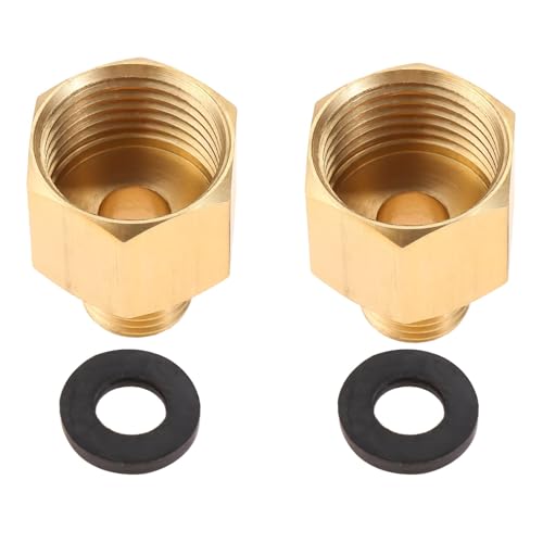 2 Stück Gas Adapter, 1/2" auf 1/4" Lpg Adapter Gaskocher Gewinde mit Dichtungen Messing Übergang für Hockerkocher Campingkocher 2 Stück Gas Adapter, 1/2" auf 1/4" Lpg Adapter Gaskocher Gewinde mit Dichtungen Messing Übergang für Hockerkocher Campingkocher von Zbssny