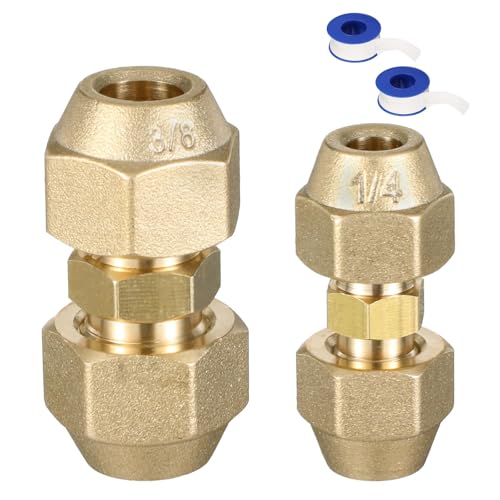 2 Stück Kältemittelleitung 1/4 3/8, Doppelnippel Verbindungsnippel Schweißfreie AC Kupferrohr Kupplungsadapter mit Überwurfmutter 3/8 Verlängerung für Sanitär Klimaanlagen 2 Stück Kältemittelleitung 1/4 3/8, Doppelnippel Verbindungsnippel Schweißfreie AC Kupferrohr Kupplungsadapter mit Überwurfmutter 3/8 Verlängerung für Sanitär Klimaanlagen von Zbssny