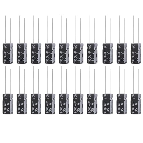 20 Stück Kondensator Set 100uF 35V Aluminium Elektrolytkondensatoren Schwarz (6x32mm) Entstörkondensator für LED 230V Elektronik Projekte von Zbssny