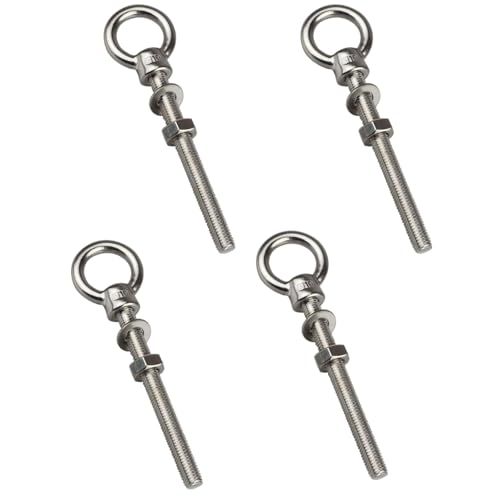 4 Stück Ringschraube M8, 80mm Ringschraube Augenschrauben ösenschraube M8 mit Unterlegscheiben und Muttern von Zbssny