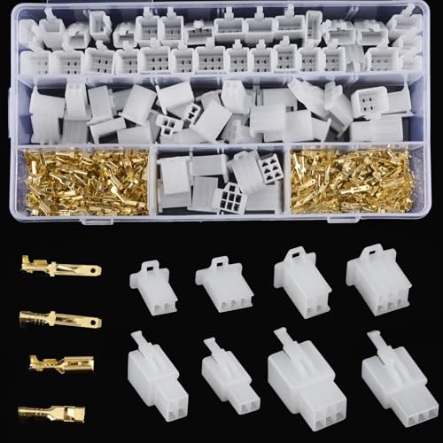 580 Stücke Kfz Kabel Steckverbinder Set, 2 3 4 6 9 Polig 2.8mm Flachsteckhülsen Stecker Buchse, 12V Crimp Kabelschuhe für Auto Motorrad Quad - Steckverbinder Sortiment von Zbssny