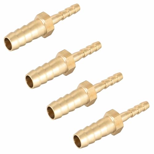 Messing Reduzierstück 8mm auf 6mm Schlauchtülle Robuster Schlauchverbinder Reduzierung mit Widerhaken für Unterdruckschlauch (4 Stück) von Zbssny
