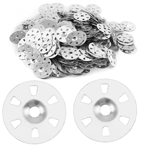 Unterlegscheiben aus verzinktem Stahl mit 6 Löchern, leicht zu befestigen und korrosionsbeständig, für Isolierplatten, Thermoboard-Trägerplatten, Gipskartonplatten und Fliesen, 500 Stück von Zbssny
