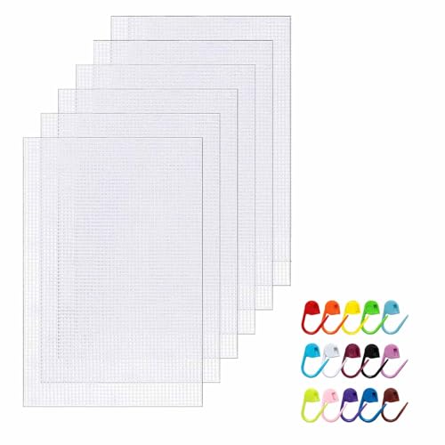 Zbssny 6 Stück Kunststoff 20 kleine Plastikstifte Mesh Leinwand Robustes Stoff zum Sticken Häkeln Aquarium Unterlage Teiler für DIY Projekte Deko von Zbssny