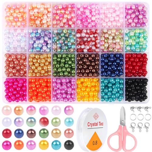Zbssny 960 Stück Perlen für Armbänder Set in 24 Farben Bunte Bastelperlen zum Auffädeln Runde Perlen für Armbänder, Halsketten Schmuck DIY Weihnachten Feiertage Geburtstage Belohnungen Zbssny 960 Stück Perlen für Armbänder Set in 24 Farben Bunte Bastelperlen zum Auffädeln Runde Perlen für Armbänder, Halsketten Schmuck DIY Weihnachten Feiertage Geburtstage Belohnungen von Zbssny