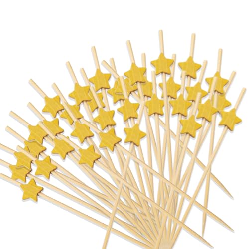 Zcbzbn Cocktail Sticks 100 Counts Wooden Toothpicks Finger Food Cocktail Skewers Party Skewers Cheese Skewers Gold Star Wooden Skewers Star Toothpicks Zcbzbn Cocktail Sticks 100 Counts Wooden Toothpicks Finger Food Cocktail Skewers Party Skewers Cheese Skewers Gold Star Wooden Skewers Star Toothpicks von Zcbzbn