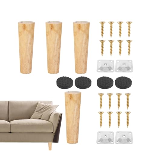 Massivholz-Möbelbeine, Massivholz-gedrehte Spindel-Ersatzfüße, runde Holz-Möbelbeine, Ersatz-Duttfüße für Liege, Couch, Sofa, Schrank, Sessel und Stuhl von Zceplem