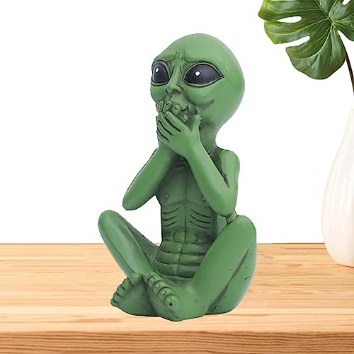 Zceplem Alien-Figur - -Desktop-Alien-Figuren aus Harz - Dekorative, Nicht verblassende Alien-Ornamente, handgefertigte Statuendekoration für Garten, Arbeitszimmer, Balkon, Hof, Schlafzimmer von Zceplem