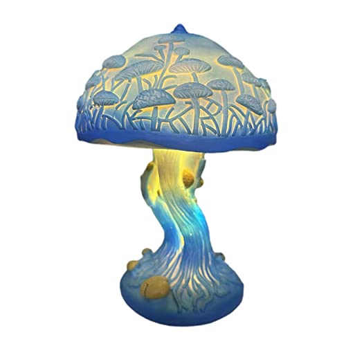 Zceplem Malerei Glas Pilz Tischlampe, handgefertigte Buntglas-Pflanzenserie Pilz-Nachtlicht, batteriebetriebene LED-Nachtlicht-Nachttischlampe für Schlafzimmer Wohnzimmer von Zceplem