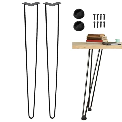Zceplem Metall-Möbelbeine – Mehrzweck-Stützbeine für den Haushalt, rustikale Möbelbeine mit 120 kg Tragkraft, schwarzer Möbelfuß für Esstische von Zceplem