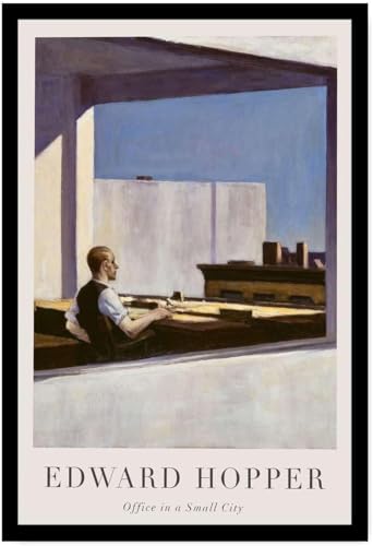 Edward Hopper Poster Büro in einer kleinen Stadt, Leinwandbild, moderne Wandkunst, Edward Hopper, Drucke für Wohnzimmer, Heimdekoration, Bild, 50 x 70 cm, ohne Rahmen von Zchdk Yhdesh