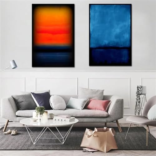 Mark Rothko Poster Blau und Orange Farbe Minimalismus Leinwand Malerei Mark Rothko Drucke Moderne Wandkunst für Heimdekoration Bild 50 x 70 cm x 2 ohne Rahmen Mark Rothko Poster Blau und Orange Farbe Minimalismus Leinwand Malerei Mark Rothko Drucke Moderne Wandkunst für Heimdekoration Bild 50 x 70 cm x 2 ohne Rahmen von Zchdk Yhdesh