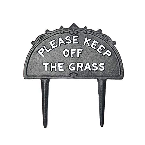 Garten-Hof-Schild mit Aufschrift "Please Keep Off The Grass", mit Hofschild | robuste Warnbuchstaben aus Gusseisen für Bauernhof, Haus, Outdoor, Rasen, Garten von Zchui