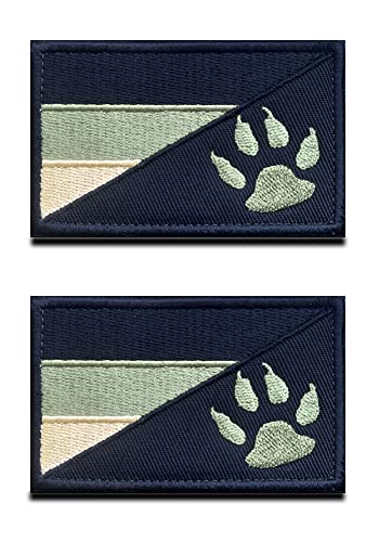 2 Stück Armeegrün Taktische Deutschland Flagge Patch mit Hunde-Tracker, Hundepfote, Armee Hunde, Polizei Hunde, Patriot Hunde, Hund, mit Verschluss, Service Hund Patch für Hundegeschirr Weste von Zcketo