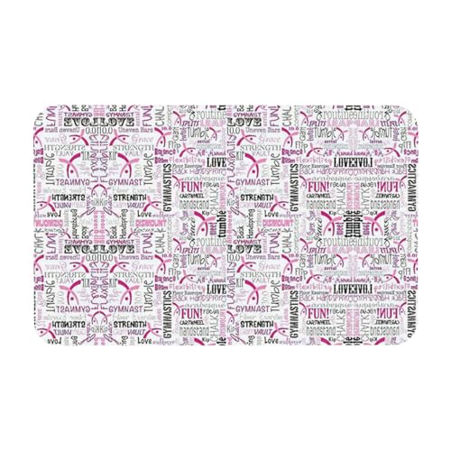 Gymnastikmatte, rosa Druck, 50 x 80 cm, bequeme Bodenmatte für Dusche, rutschfeste Kieselgur Gymnastikmatte, rosa Druck, 50 x 80 cm, bequeme Bodenmatte für Dusche, rutschfeste Kieselgur von Zcmkjlg