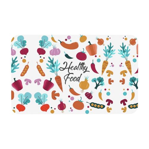 Healthy Food Printing Kieselgur Matte, bequeme Bodenmatte für Dusche, rutschfeste Kieselgur-Matte, 50 x 80 cm von Zcmkjlg