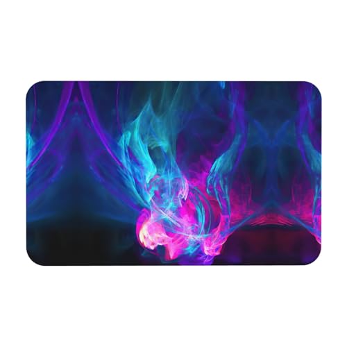 Kieselgur Matte mit blauem und rosa Feuerdruck, 50 x 80 cm, bequeme Bodenmatte für Dusche, rutschfeste Kieselgur von Zcmkjlg