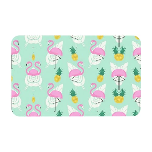 Kieselgur Matte mit rosa Flamingo-Ananas-Druck, 50 x 80 cm, bequeme Bodenmatte für Dusche, rutschfeste Kieselgur Kieselgur Matte mit rosa Flamingo-Ananas-Druck, 50 x 80 cm, bequeme Bodenmatte für Dusche, rutschfeste Kieselgur von Zcmkjlg