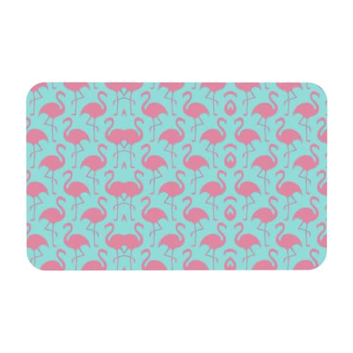 Kieselgur Matte mit rosa Flamingo-Druck, 50 x 80 cm, bequeme Bodenmatte für Dusche, rutschfeste Kieselgur Kieselgur Matte mit rosa Flamingo-Druck, 50 x 80 cm, bequeme Bodenmatte für Dusche, rutschfeste Kieselgur von Zcmkjlg