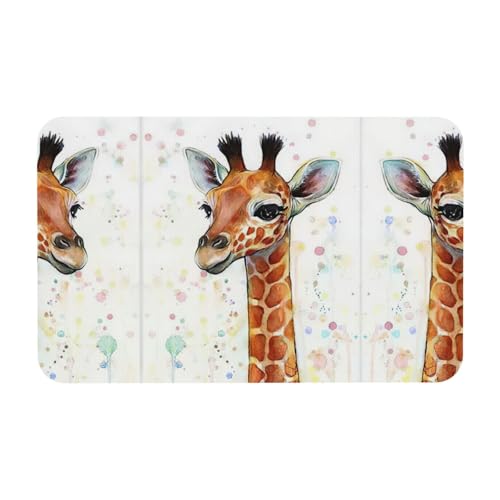 Kieselgur mit Little Giraffe-Druck, 50 x 80 cm, bequeme Bodenmatte für Dusche, rutschfeste Kieselgur von Zcmkjlg